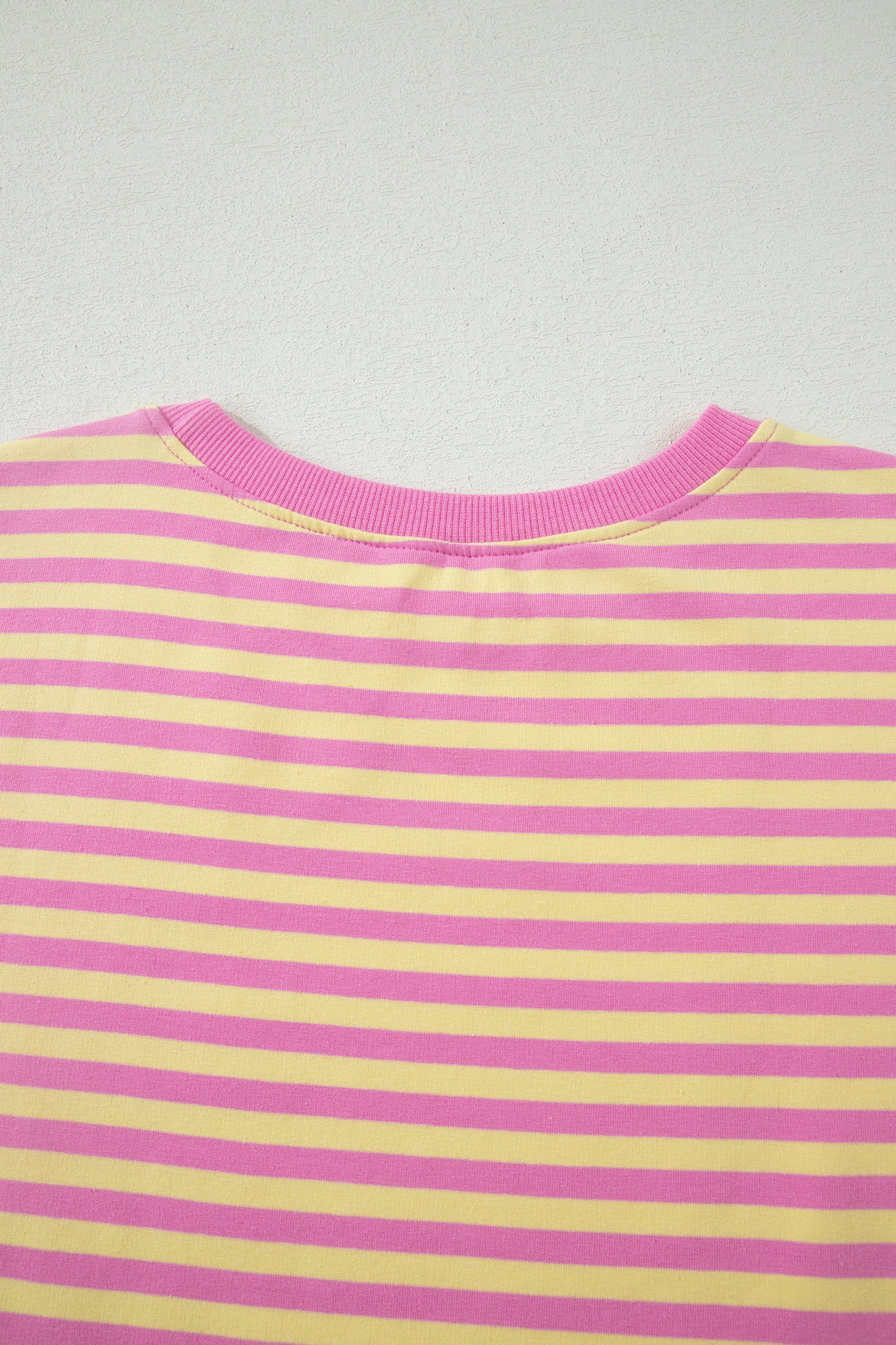 Pink Stripe Relaxed Short Sleeve Top Elastic Waist Drawstring Skort 2pcs Set