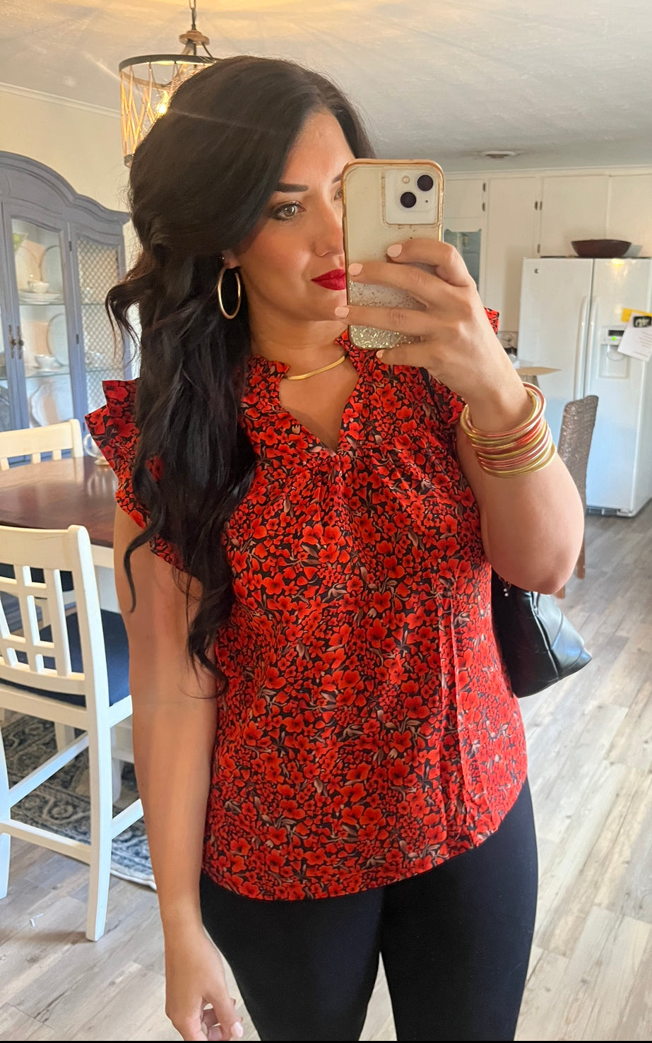 Red flower top