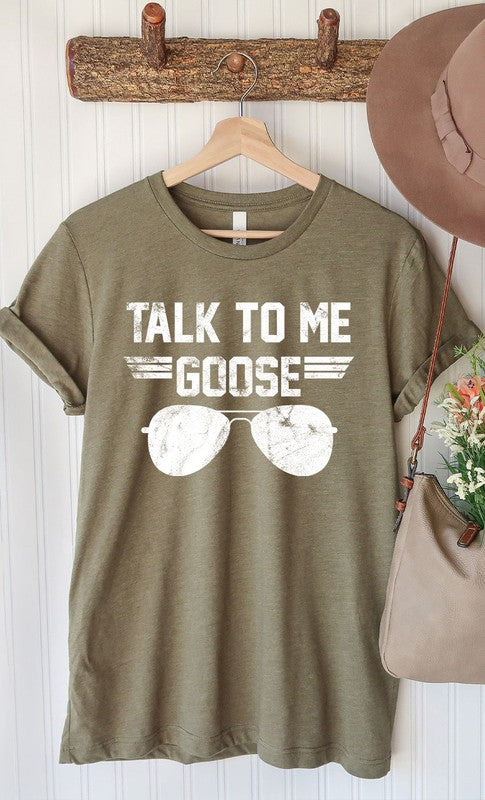 Talk to Me Goose White Ink Graphic Tee