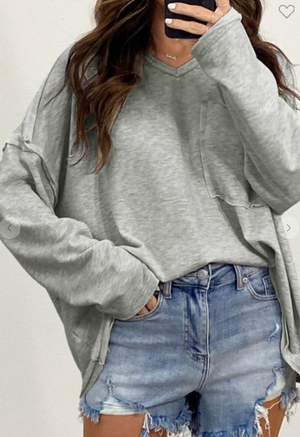 gray not so slouchy shirt