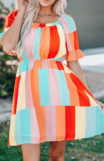 Rainbow color dress