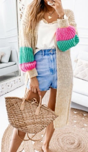 color stripped cardigan