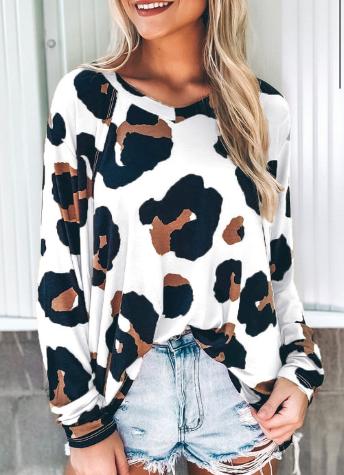 Oversized leopard shirt