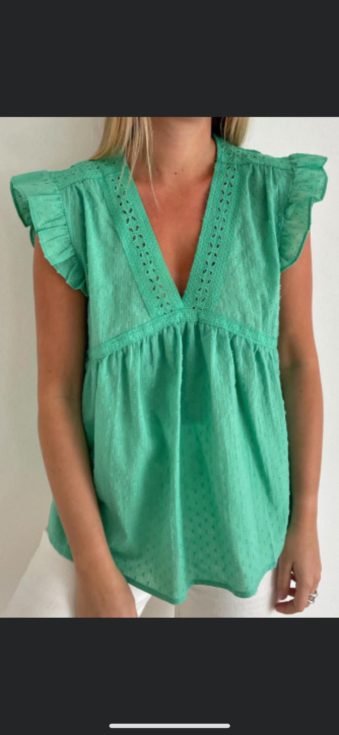Green baby doll top